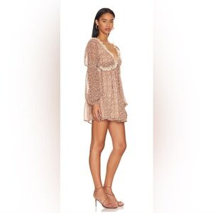 NEW FREE PEOPLE- Pennie Printed Babydoll Mini Dress